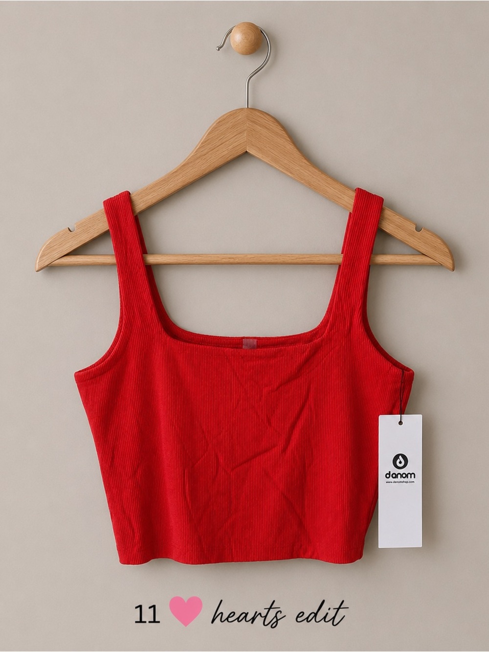 mono b red cropped ribbed 4 way stretch tank top sizes various (heavy) NWT